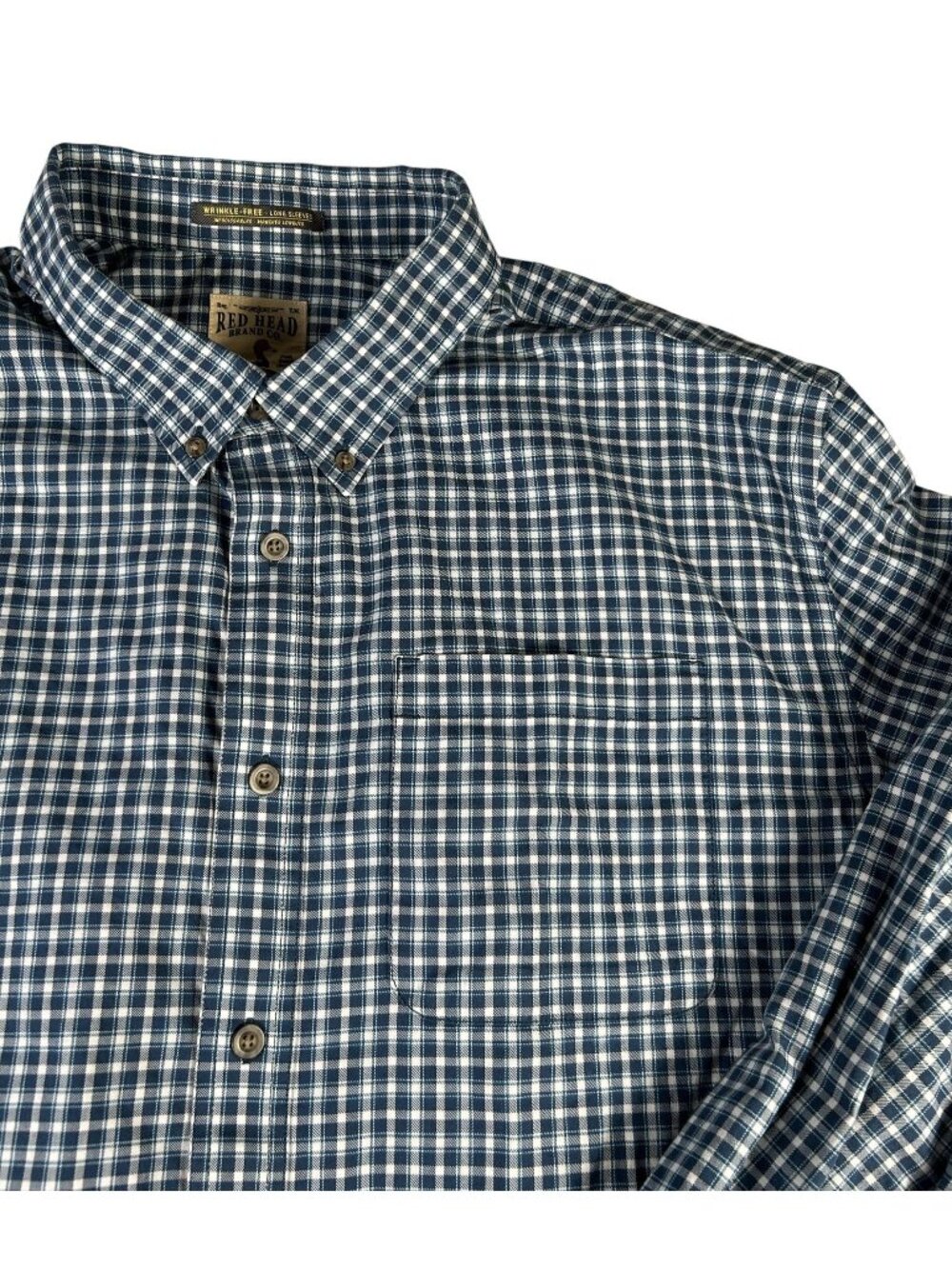 Red Head Brand Blue Plaid Shirt Mens 2TG / 2XLT Long Sleeve Casual Button Down